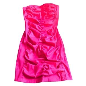 Hot Pink Strapless Cocktail Party Dress Size 10